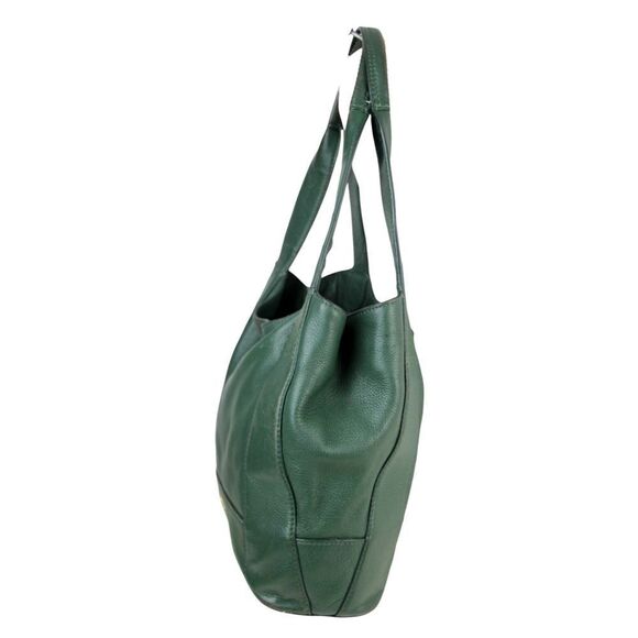 Michael Kors GREEN GENUINE LEATHER THREE COMPARTMENTS SHOULDER BAG TOTE HANDBAG - Picture 4 of 15